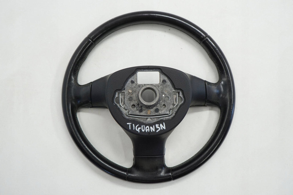 VW TIGUAN 5N 08R STEERING WHEEL LEATHER BLACK 1T0419091AB