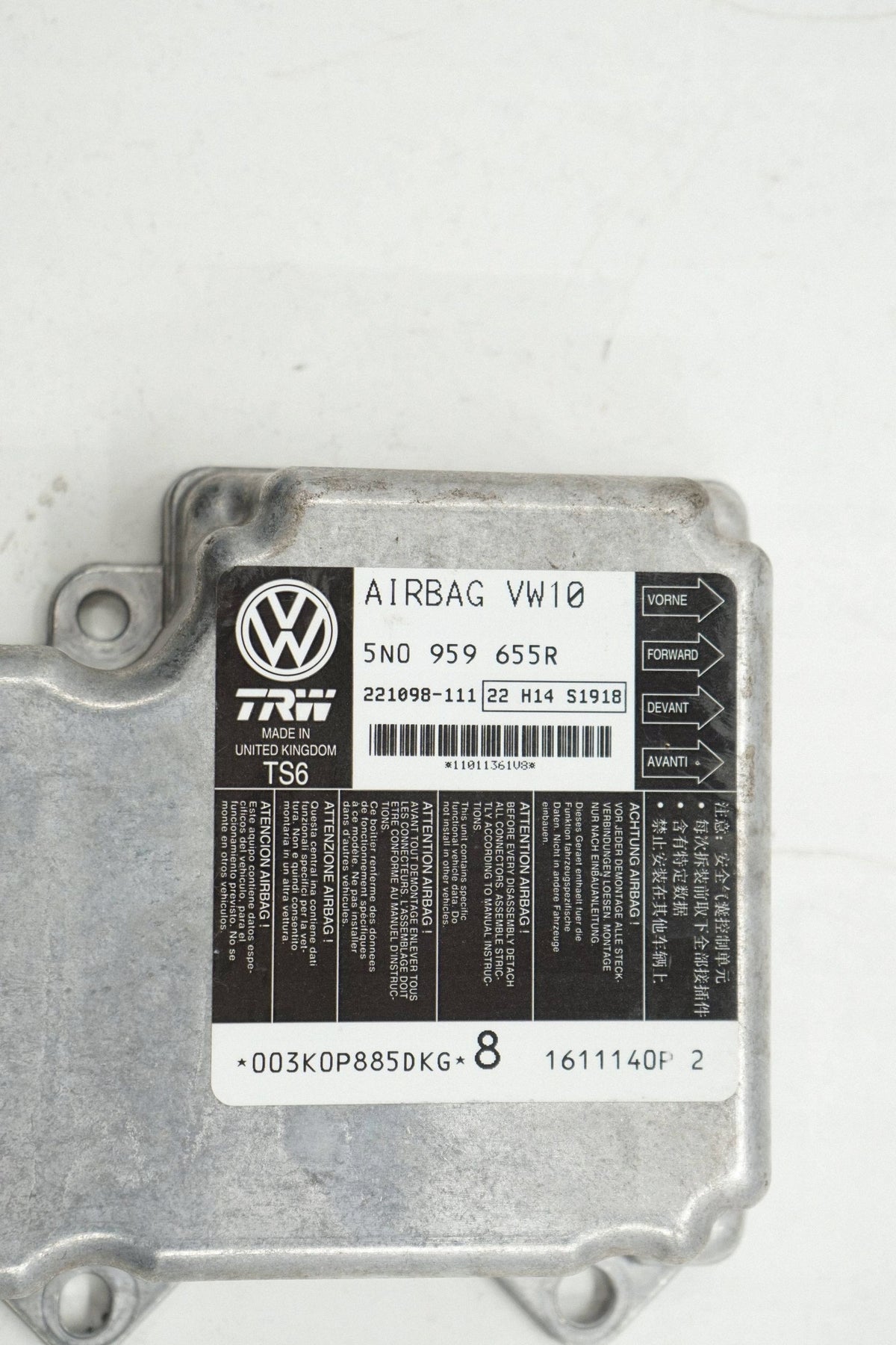 VW TIGUAN 5N 11R SENSOR MODULE AIRBAG 5N0959655R