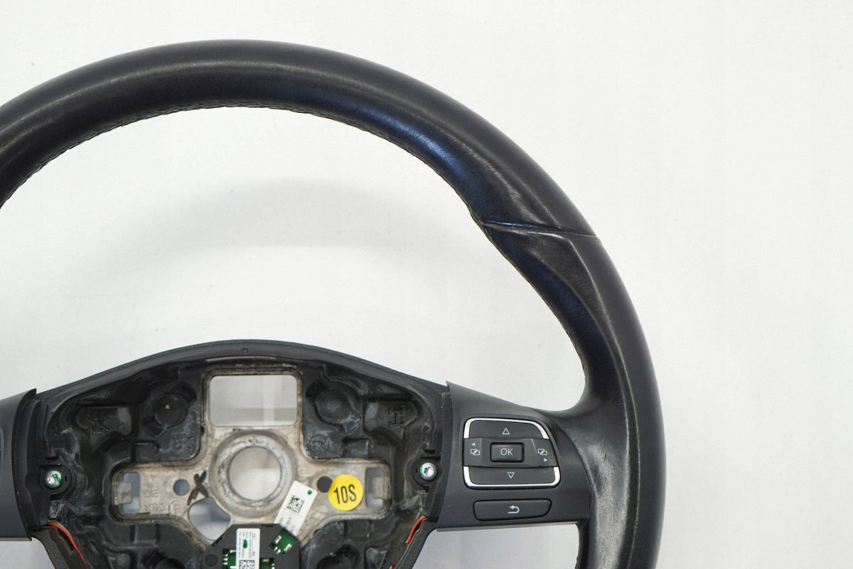 VW TIGUAN 5N 11R STEERING WHEEL LEATHER BLACK MULTI 1T0419091AC