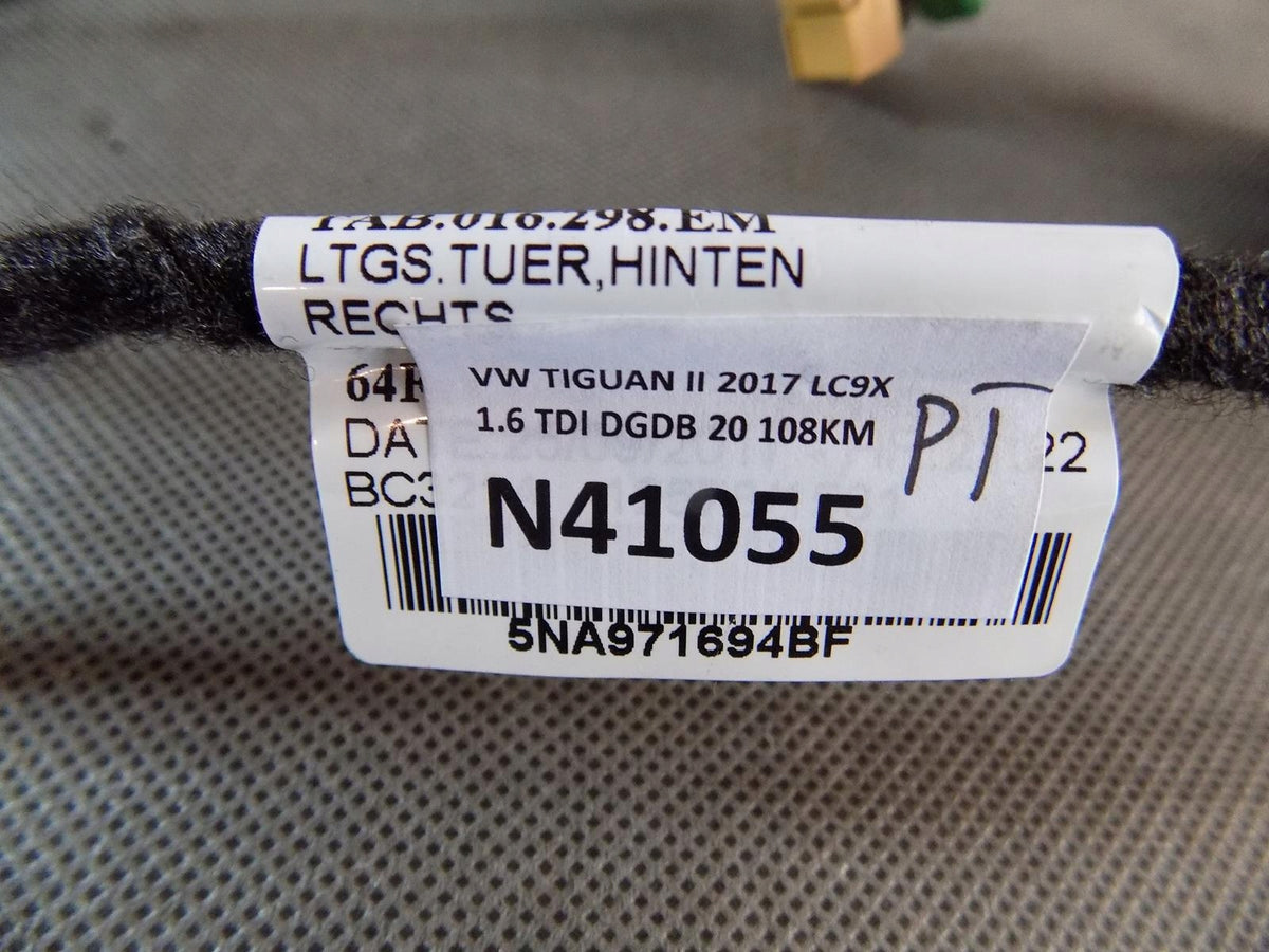 VW TIGUAN II DOOR HARNESS RIGHT REAR 5NA971694BF