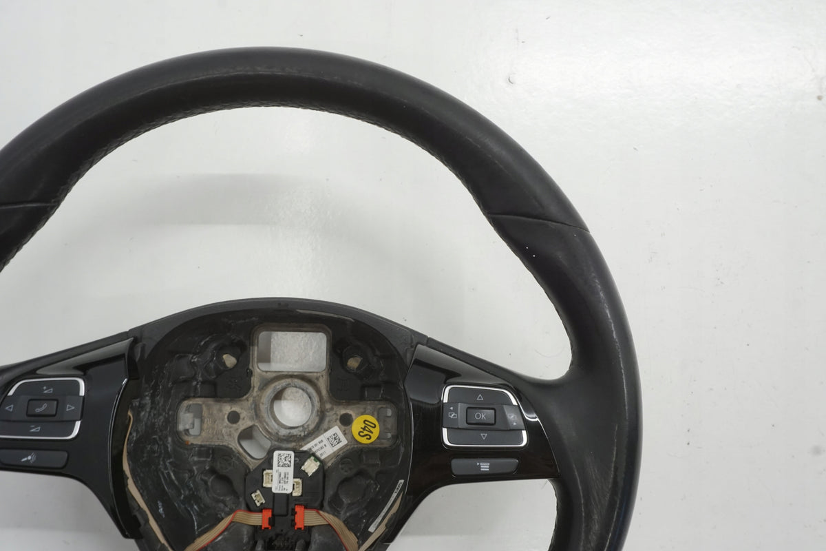 VW TOUAREG 7P 11R STEERING WHEEL LEATHER MULTIFUNCTION 7P6419091 NGB