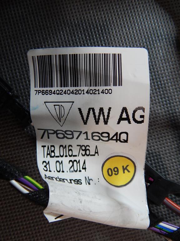 VW TOUAREG 7P DOOR HARNESS RIGHT REAR 7P6971694Q