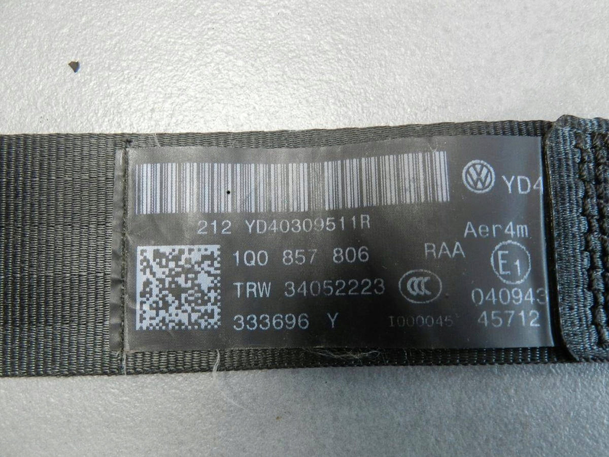 Volkswagen Eos Rear Seat Belt RIGHT 1Q0857806 N57912